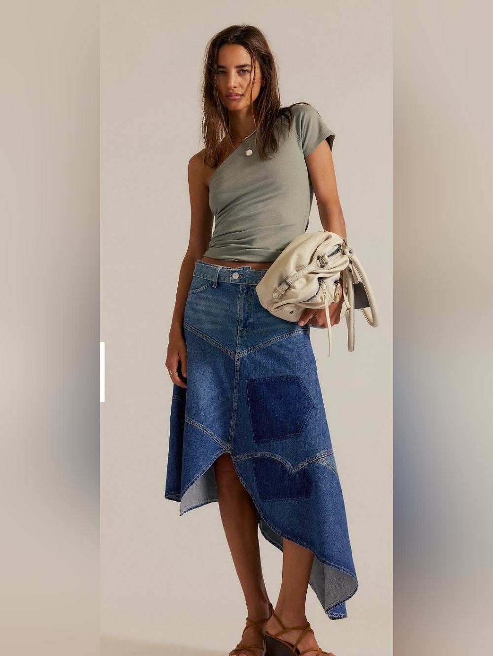 We The Free Piece Of Work  Patchwork Denim Maxi Skirt, nwot, *31 - Picture 2 of 3
